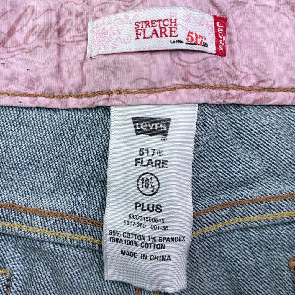 Levis Jeans Juniors‎ 18 Blue 517 Stretch Flare Stretch Denim Retro Y2K Boho